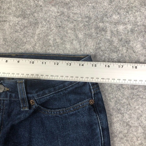 Vintage 90s Levi’s 514 Super Low Flared Leg 9 M JR. USA Denim Jeans Blue Baggy - Picture 5 of 12